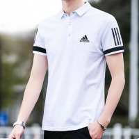 Adidas阿迪达斯男装2019春夏新款运动休闲翻领舒适透气短袖T恤
