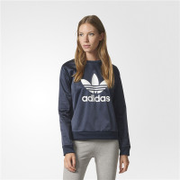 Adidas阿迪达斯三叶草18冬季女子休闲运动卫衣外套