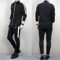 耐克运动服套装 男装 2019春新款日常休闲两件套球服快干透气夹克外套长裤 团队比赛服