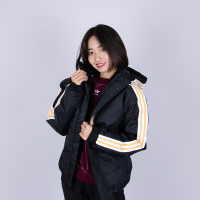 adidas阿迪达斯 三叶草2018冬季新款女子 休闲运动中棉保暖夹克棉服连帽外套