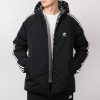 adidas阿迪达斯男子2018冬季新款三叶草羽绒服保暖防风双面连帽外套