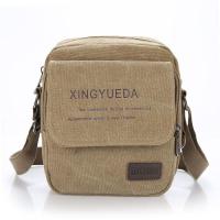玺锉箱包复古男士韩版休闲男包单肩包帆布腰包小包潮包背包斜挎骑行包包卡其色