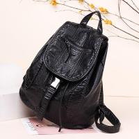 玺锉箱包 女牛津布新款包包女韩版时尚百搭书包简约街头潮流软pu背包女大容量旅游 黑色