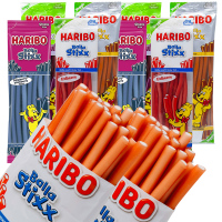 德国原装进口哈瑞宝Haribo200g软糖草莓黑莓可乐味长条夹心网红水果糖果零食