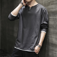 长袖t恤男纯棉卫衣男2020新款秋季宽松潮牌ins体恤韩版潮流印花上衣服男装帅气秋衣