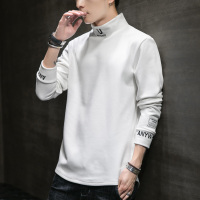 馨洋都(ShinDov) 香港半高领长袖t恤男春季2021新款休闲上衣宽松韩版时尚打底衫潮流男装