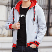 ins双面穿休闲夹克男2020春新款潮牌修身男士连帽外套男装夹克