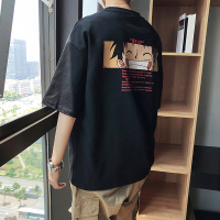 馨洋都 余文乐2020新款夏季潮牌短袖T恤男大码宽松圆领纯棉半袖夏装上衣