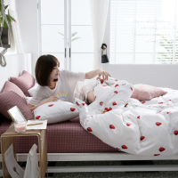 床上四件套纯棉全棉1.8/2.0m床简约双人床单三件套学生宿舍单人女