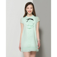 小清新淑雅花边系带上衣