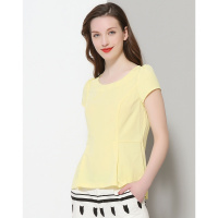 蕾丝拼接修身上衣