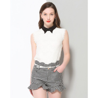 甜美蕾丝无袖上衣