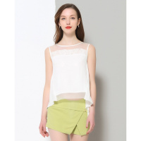 一字领褶皱上衣