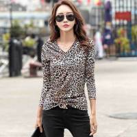 嗨Girl[优质金丝绒]2019春秋季豹纹卫衣女新款宽松卫衣女超火上衣刺绣长袖T恤潮