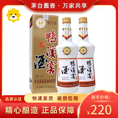 鸭溪窖精品乳白瓶 浓香型白酒 54度500ml两瓶装纯粮食白酒瓷瓶装