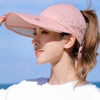遮阳帽子女夏天空顶防晒帽防紫外线百搭遮脸骑电瓶车大沿太阳帽女