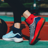 邦塞斯 新款透气鸳鸯篮球鞋男高帮防滑耐磨减震战靴时尚球鞋鞋子