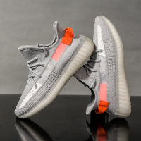 邦塞斯 春季黑武士椰子运动鞋男女yeezy尾灯限定侧透满天星350透气跑步鞋