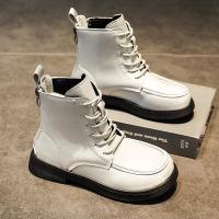 邦塞斯 皮面高帮马丁童靴保暖拉链女靴男童防水鞋休闲时尚皮靴百搭