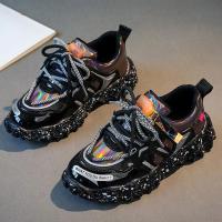 邦塞斯 运动皮面童鞋防水鞋可爱女生鞋网红学生鞋跑步鞋