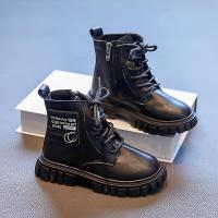 邦塞斯 新款秋冬高帮马丁皮靴男童休闲鞋可爱女生鞋防滑防水雨鞋