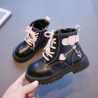 邦塞斯 新款可爱女靴时尚高帮马丁靴户外休闲鞋百搭女皮靴拉链