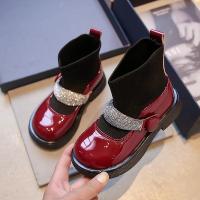 邦塞斯 新款秋冬高帮套外休闲皮靴可爱女生皮鞋学生鞋小皮鞋单鞋保暖