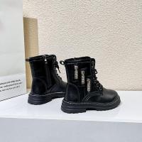 邦塞斯 新款高帮马丁童靴三拉链时尚男女童鞋潮童马丁鞋百搭鞋子