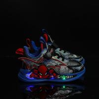 邦塞斯 蜘蛛侠灯鞋休闲运动跑步鞋男女儿童鞋百搭夜间鞋
