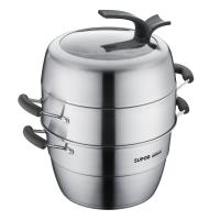 苏泊尔巧易取三层不锈钢可立盖复底蒸锅SZ28V2