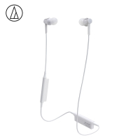 铁三角(audio-technica)ATH-CKR35BT运动无线蓝牙入耳式耳机手机耳麦颈挂线控 银色