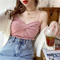 性感小心机上衣chic吊带女西装内搭无袖针织打底背心外穿网红显瘦