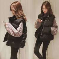 2020棉马甲女冬季短款羽绒棉马夹学生韩版宽松加厚棉背心坎肩外套