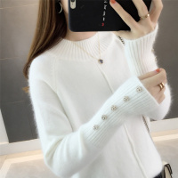 网红休闲风套头毛衣女2020秋冬新款韩版宽松学生针织打底衫上衣女