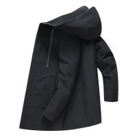 yaloo/雅鹿连帽风衣男中长款韩版大衣2019春季休闲男士外套