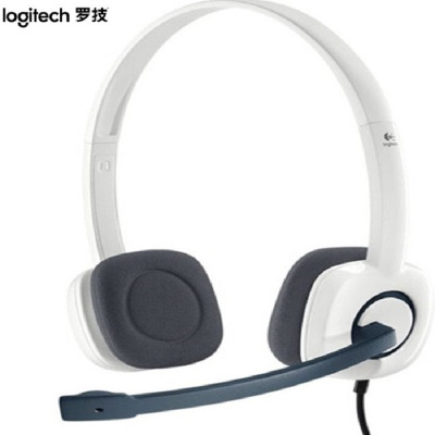 罗技(Logitech)H150 立体声耳机麦克风耳机线控带麦克风头戴式学习办公语音话务耳机 (白色)