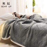 熊起家纺2018毛毯加厚冬季珊瑚绒毯子法兰绒床单薄被子午睡毯单双人空毯盖毯