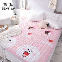 熊起家纺2018法兰绒床褥子可洗榻榻米床垫子1.5米1.8m加厚床单纯棉防滑垫被