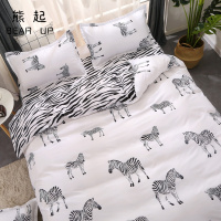 熊起家纺2019床上四件套全棉纯棉1.2米1.5宿舍单人三件套红双人1.8m被套床单