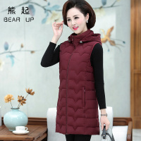 熊起2019妈妈秋冬装羽绒棉马甲中长款中老年女装坎肩加厚大码马夹背心外套