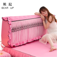 熊起家纺2020蕾丝公主夹棉加厚弹力全包床头罩床靠背罩软包实木保护套皮床头套