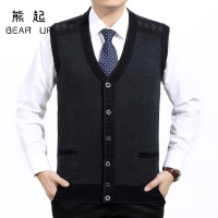 熊起2020中老年马甲男爸爸羊毛开衫秋冬保暖针织毛衣背心爷爷老人纽扣坎肩