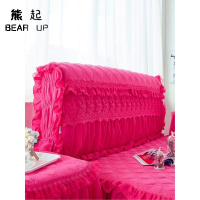 熊起家纺2021布艺软包防尘罩皮床床头套加棉实木蕾丝婚庆红色1.8m米全包公主风
