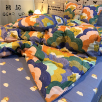 熊起家纺2021油画风花卉么么熊床上用品四件套全棉纯棉少女心被套床单ins卡通