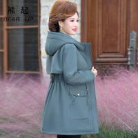 熊起2021妈妈冬装棉衣新款大码中老年女装秋冬加厚羽绒棉服长款外套袄