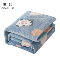 熊起家纺2021雪花绒毛毯冬季加厚法兰珊瑚绒毯子铺床单人学生宿舍午睡春秋被子