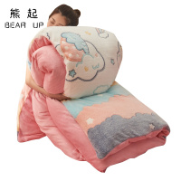 熊起家纺2021冬季牛奶珊瑚绒被套单件150x200冬天加厚法兰绒单人毛绒被罩1.5米