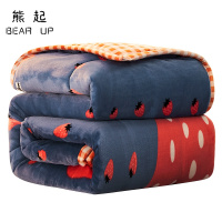 熊起家纺2021加厚三层毛毯冬季珊瑚绒毯子被子冬被保暖床单双层法兰水晶绒盖毯