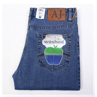 湘牧纯棉牛仔裤男春秋新款商务休闲高腰深裆加肥加大码抗皱免烫水洗牛仔裤男装长裤2019新款