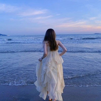 闪电客海边旅游度假仙女裙法式超仙雪纺气质吊带沙滩连衣裙中长款